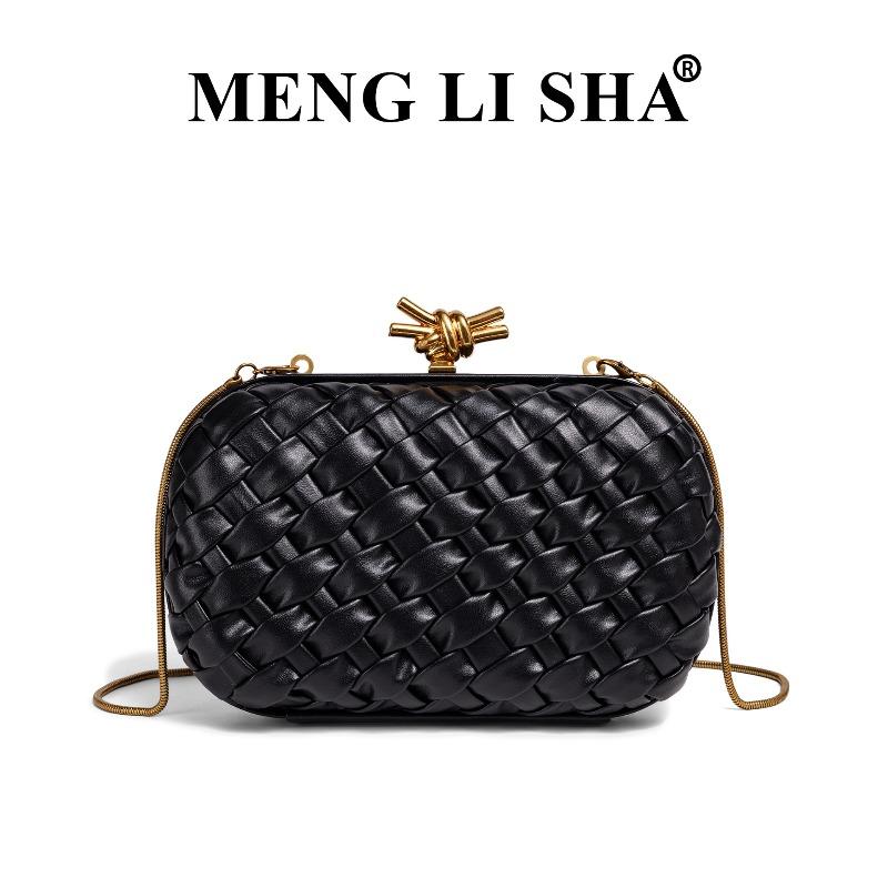 

Ladies dinner bag 2 new fashion woven bag commuter versatile clutch bag shoulder messenger clip bag чёрный