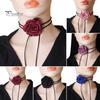 Retro Flower Women Choker Necklace Solid Color Elegant Lace Up Adjustable Strappy Collar Necklace Party Supplies