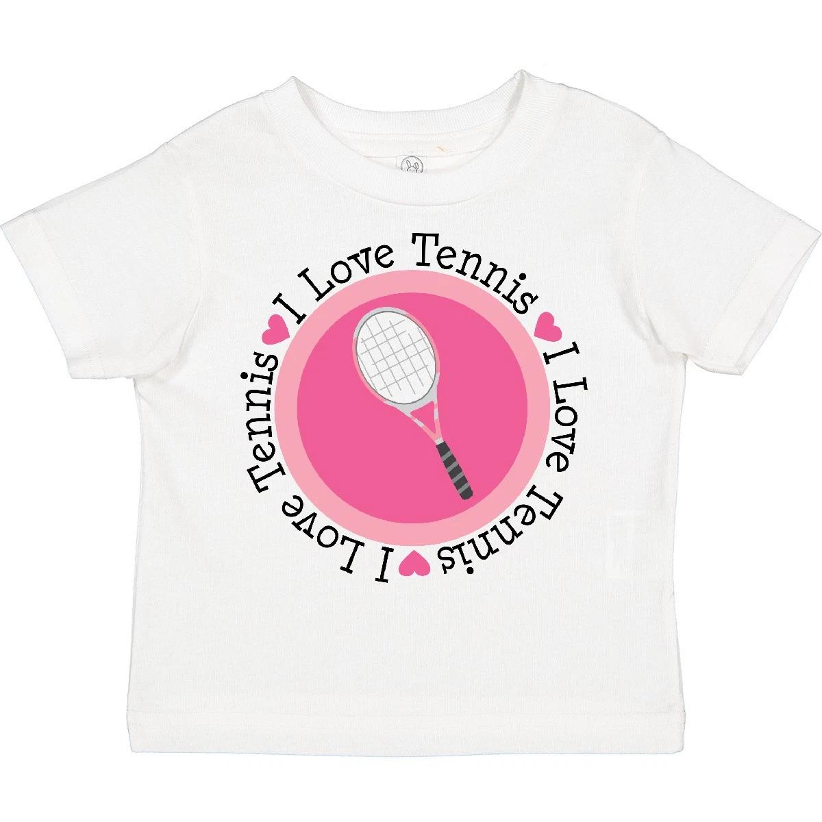 Inktastic I Love Tennis Pink Toddler T-Shirt Sports Heart Cute Girls Kid 100