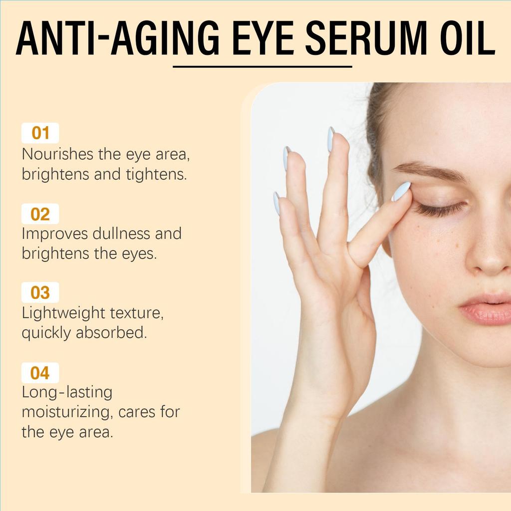 Anti Aging Eye Essence Oil Firming Brightening Reduce Wrinkle Fade Fine Lines Remove Puffiness Hydrating Smooth VC Eye Serum Oil