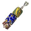 Venezianische Glasperlen, 3 Stränge, Millefiori, Modeschmuckperlen, Antike Perlen, SILBER925, Anhängeraufsatz, Venezianische Handelsperlen, Alte Perlen, Antike Perlen,