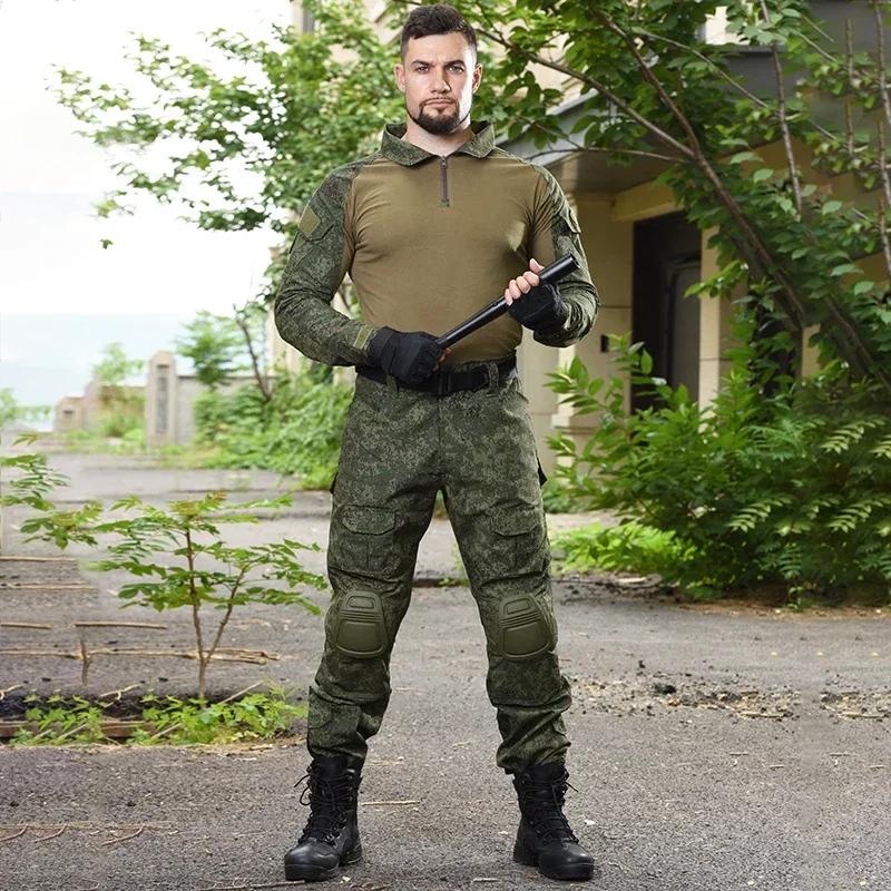 Uniform Shirt Cargo Pants Waterproof Outdoor Clothes Camping Suits Camo Men Clothing Breathable