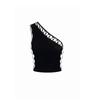 Kkx American Style Gyaru off-the-Shoulder Hollow-out Slim fit Top Street Sexy Short Navel One-Shoulder Oblique Collar Cami