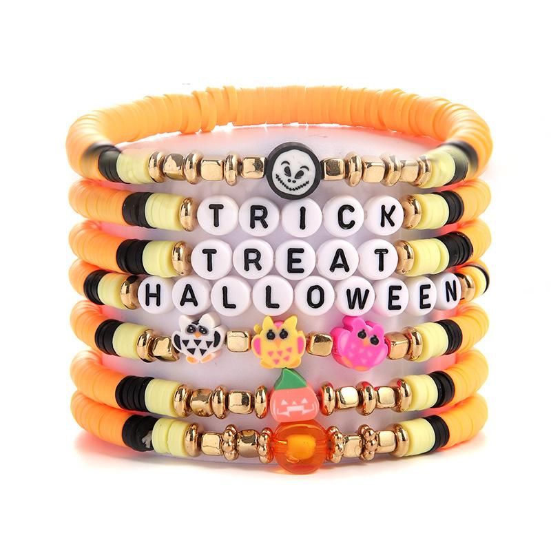 Hot Sale Acrylic Bracelet Set Halloween Bracelet Cartoon Ghost Pumpkin Jewelry Horror Dress Up Ornament