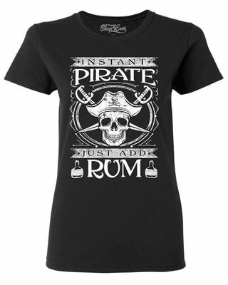 Instant Pirate Just Add Rum Women's T-Shirt Funny Jolly Roger Halloween Shirts