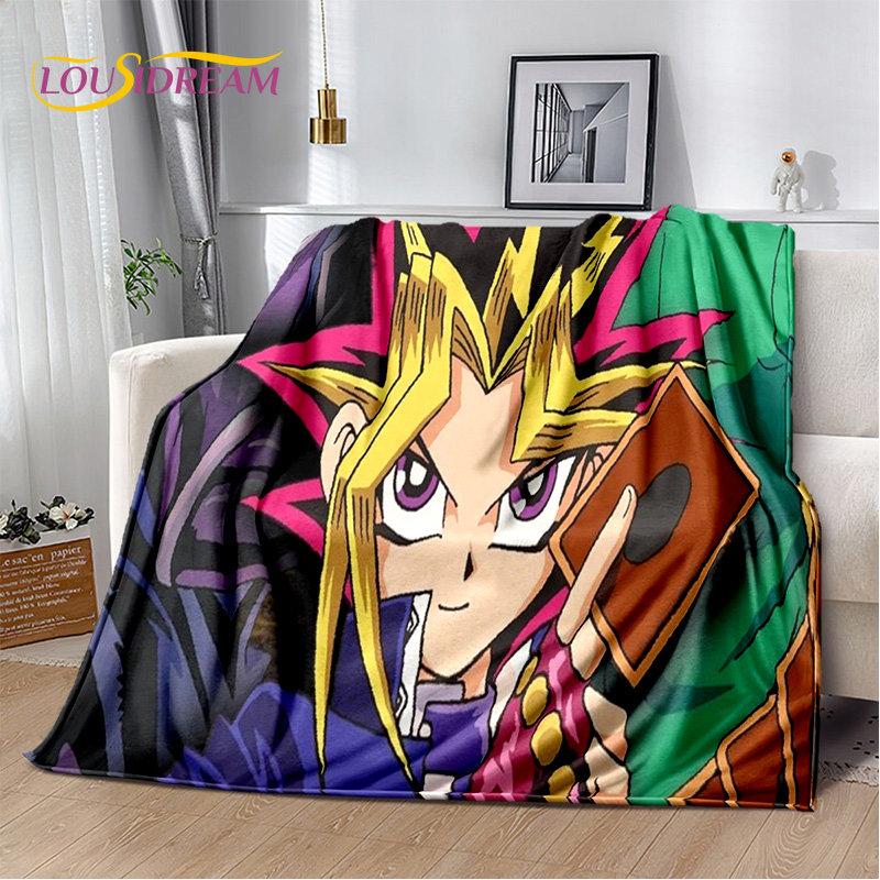 Yu-Gi-Oh MONSTER CARD Anime Cartoon weiche Plüschdecke, Flanelldecke, Überwurf, Decke für Wohnzimmer, Schlafzimmer, Bett, Sofa, Picknick, 3D