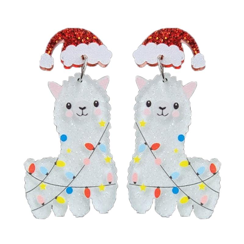 Fashion Dangle Earrings Tree Alpacas Gingerbreads Man Earrings Statement Jewelry