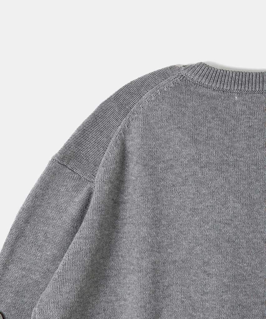 ASP Cotton V-Neck Knit Melange Gray