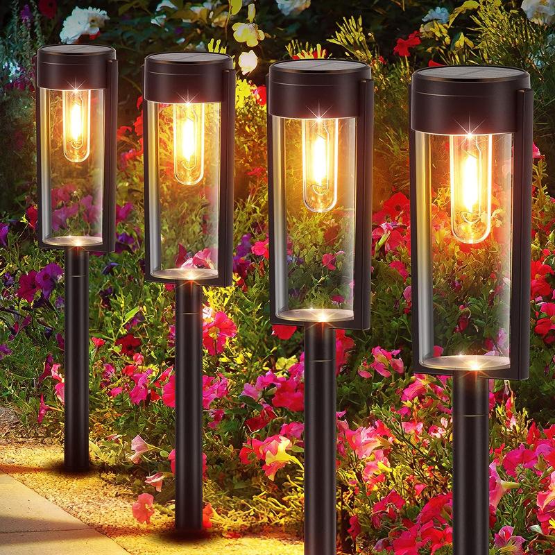 LED Solar Lawn Light Rainproof Tungsten Landscape Lamps Garden Ambience Decoration Outdoor Lighting Path Yard Patio Floor Lamp