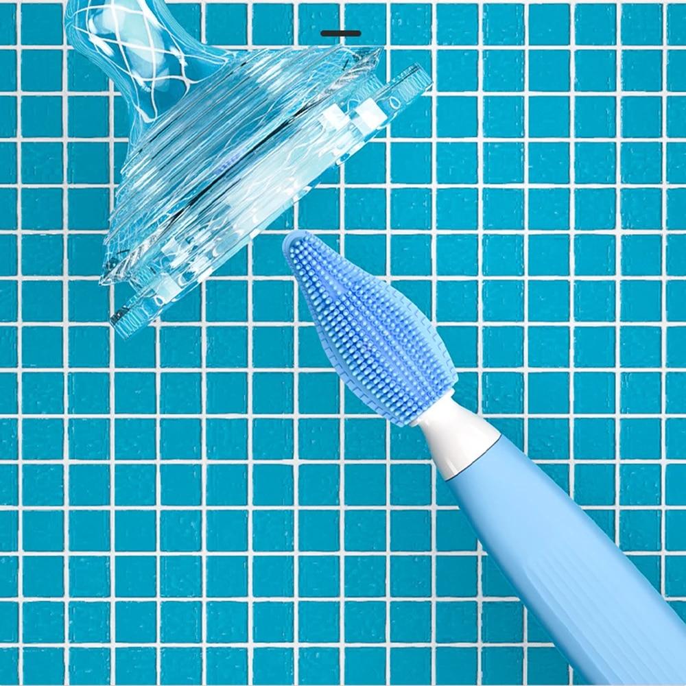 3-piece Silicone Bottle Brush 360° Rotating Baby Nipple Brush Bottle Brush Brush Bottle Cleaning Brush Set