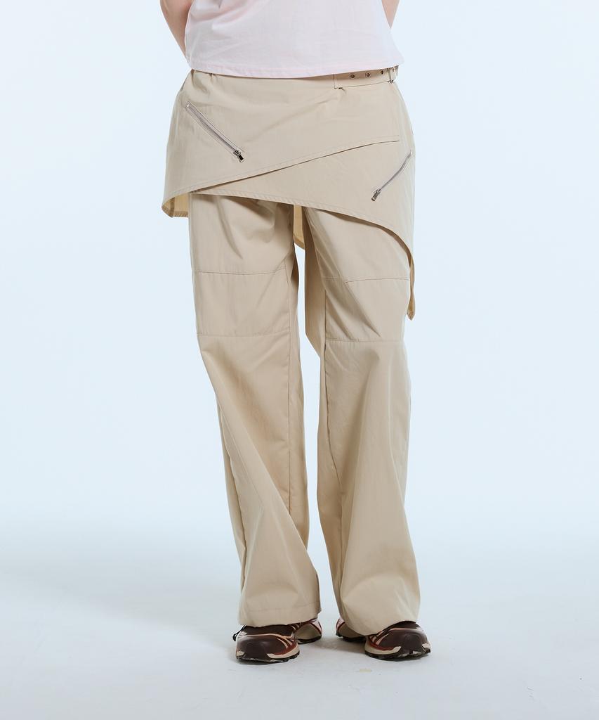 LARTIGENT L11 Wrap Skirt Pants(Beige)