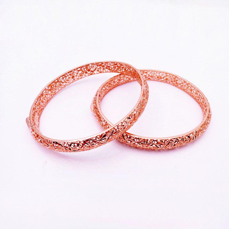 Цвет Rose Gold Позолоченный Цвет Золота Блестящий Полый Браслет Мода Личность Цвет Золота 585 Фиолетовое Золото Ювелирные изделия