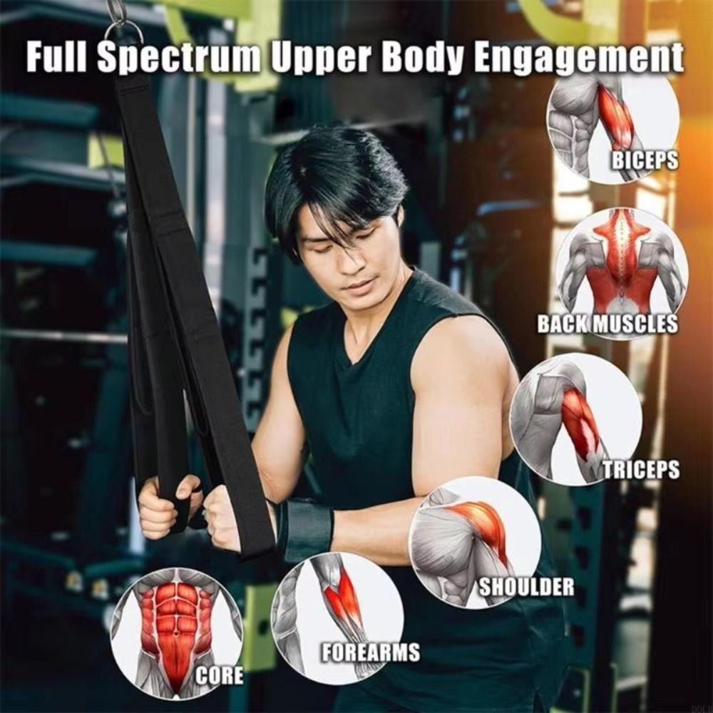 Anti-Slip Arm Strength Rope Muscle Training Pull Down Rope Men Women Long Triceps Strap  Crunches