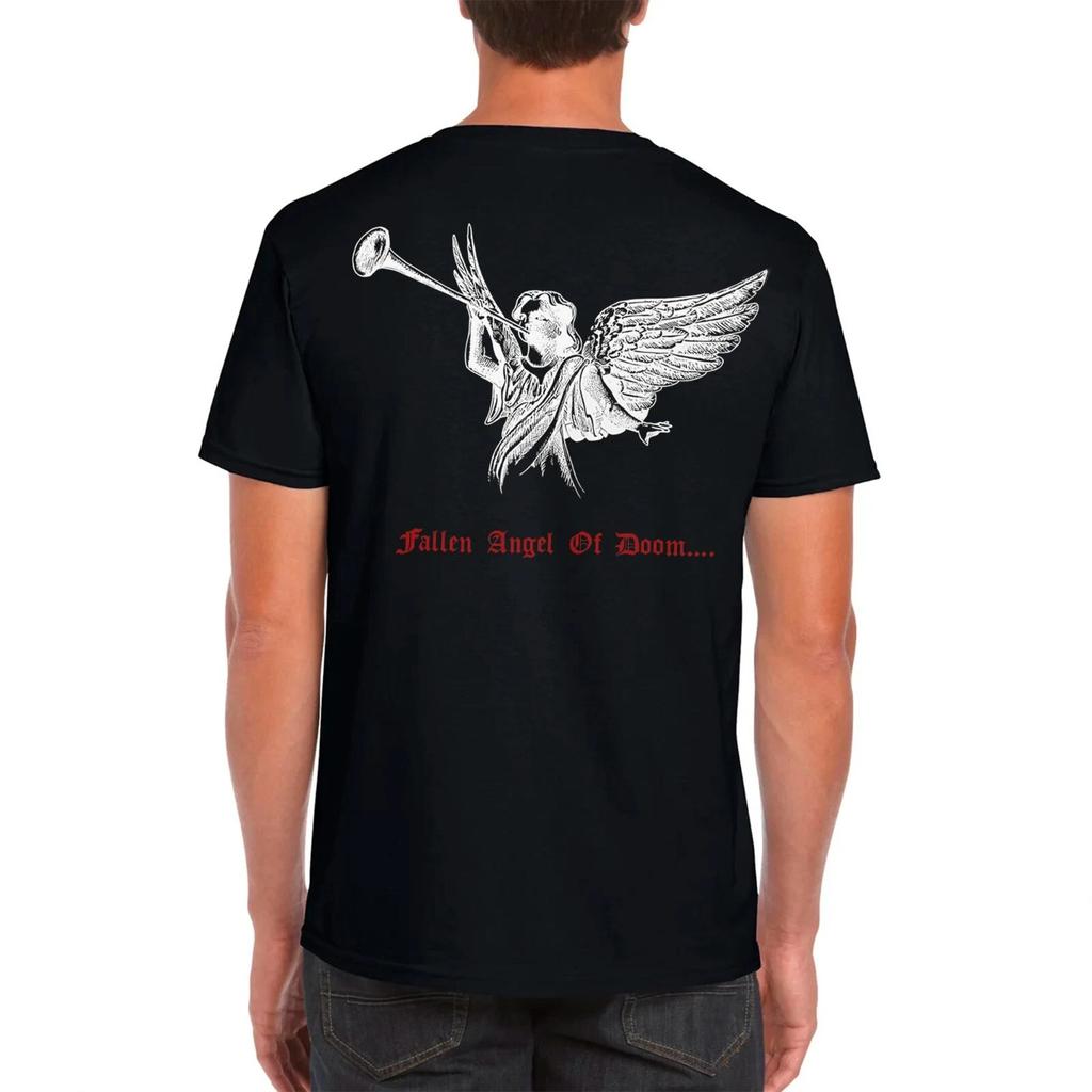 Blasphemie T-Shirt Gefallener Engel des Verderbens 1990 Black Death Metal War Metal Sommer Baumwolle Herren Damen T-Shirts Streetwear Lässig Hip Hop