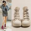 Inner Height Increase of 6.5cm~ Small Versatile High-top Canvas Shoes for Women's Spring and Autumn Breathable Gaobang Platform Shoes Height Increas