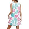 Women's Casual Print Bohemian Beach Dress With Pockets V Neck Tank Dress