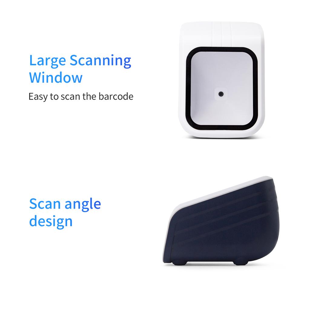 1D 2D QR Barcode Scanner Platform with Voice Announcement Prompt USB Wired Bar Code Reader Hands Free CMOS Image Sensor