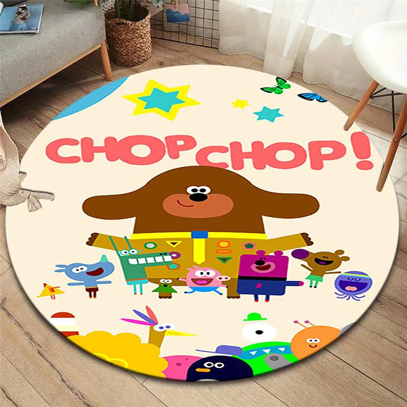 Hey Duggee Round Area Rug,Carpet Rug for Living Room Bedroom Sofa Playroom Decor,Non-slip Floor Mat