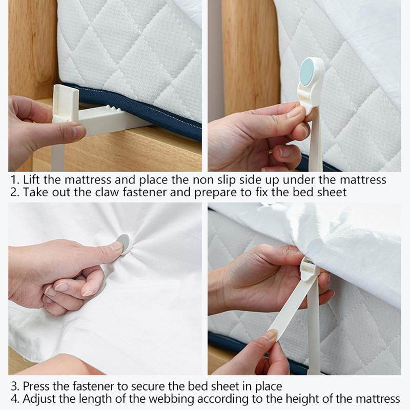 4Pcs Bed Sheet Holder Sheet Ties Multifunctional Use Heavy Duty Bedsheet Corner Tightener Clip Bedspread Fixing