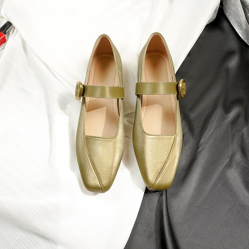 

Рабочая обувь сетка шелк квадратный носок одинарная обувь женская низкий толстый каблук новая удобная для работы темперамент 40 зелёный