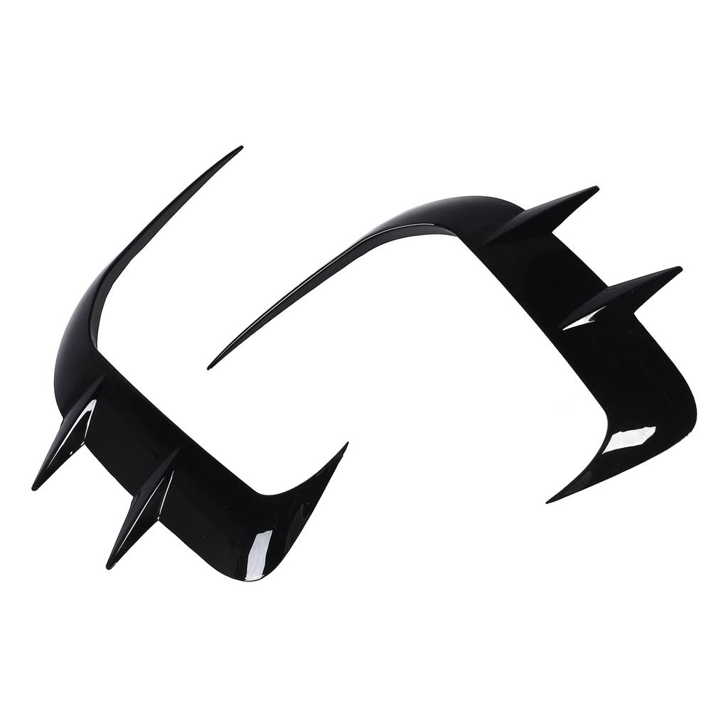 Front Bumper Spoiler Fog Light Trim Gloss Black Sporty Decorative Auto Front Air Vent Splitters for