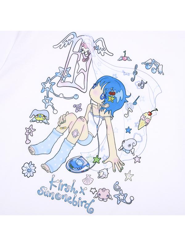 KIRSH X Sunonebird Main Graphic Big Oversized T-Shirt [White]
