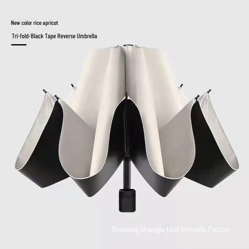 New Auto Folding Reflective Edged Reverse Umbrella with Logo Print