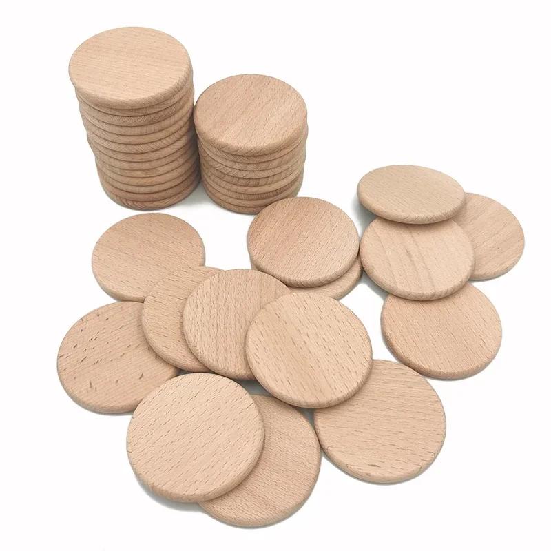 10pcs Round Disc Wooden Cutouts Ornaments Unfinished Wood Circle Wood Pieces for Craft Supplies Decoration