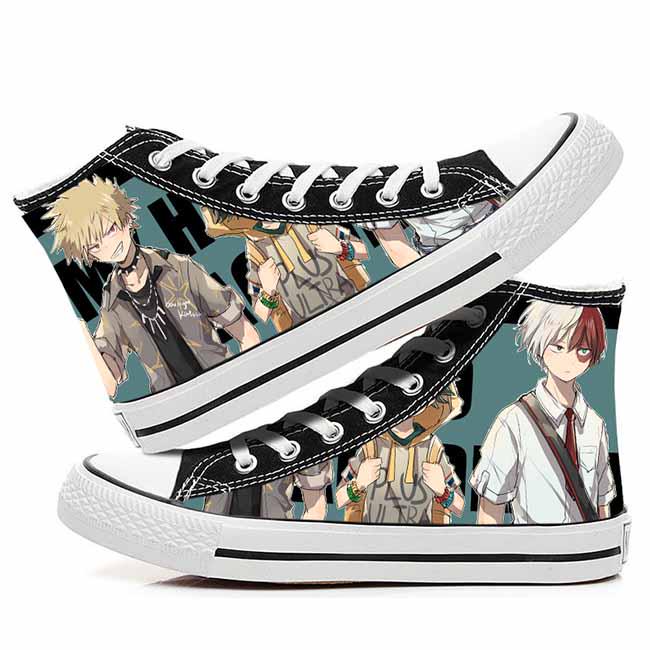 

Повседневная парусиновая обувь с граффити в стиле аниме My Hero Academy для косплея, студенческая обувь в стиле хип-хоп 37