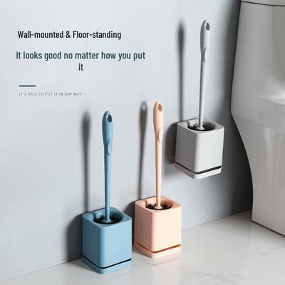 Wall-Mounted Long Handle Toilet Brush Set, No Dead Angles, for Household Bathroom Cleaning