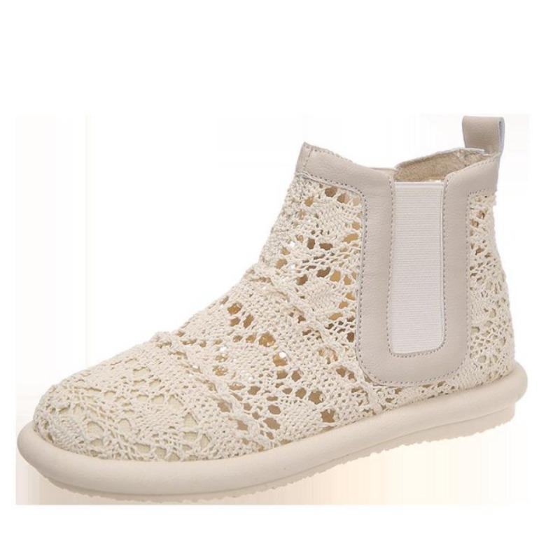 Fashion New Women's Breathable Mesh Sandal Boots Summer Shoes Lace Walking Shallow New Solid Non Slip Casual Shoes Women Vulcanize Shoes