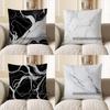 Home Decor Modern Abstract Black & White Throw Pillow Pattern Cushion Cover Suitable For Sofa Bedroom Car Pillow Cover