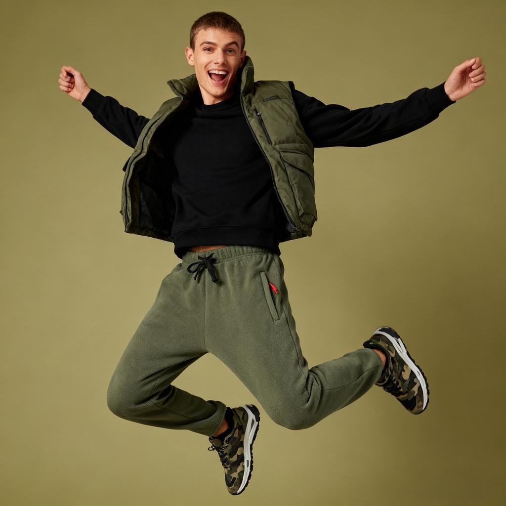 Men's Straight-leg Fleece Winter Warm Casual Pants