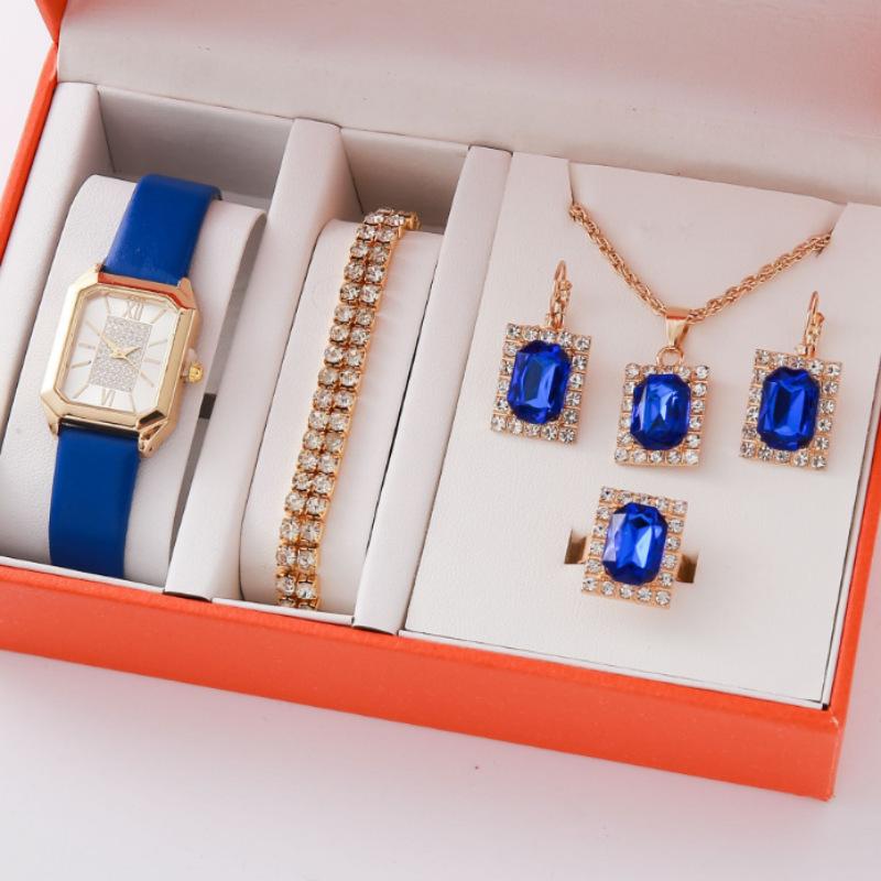 

New Square Roman Watch Gem Bracelet Set Square Belt Watch Square Gem Bracelet Set bulk price