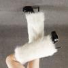 1116 Cute Plush Long Warmers Foot Cover Gothic Punk Boot Cuffs Furry Faux Fur Boot Covers Thicken Winter Foot Warming Cover