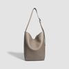 2025 new fashion simple bucket bag ins Korean version high quality soft leather shoulder handbag atmospheric tote bag