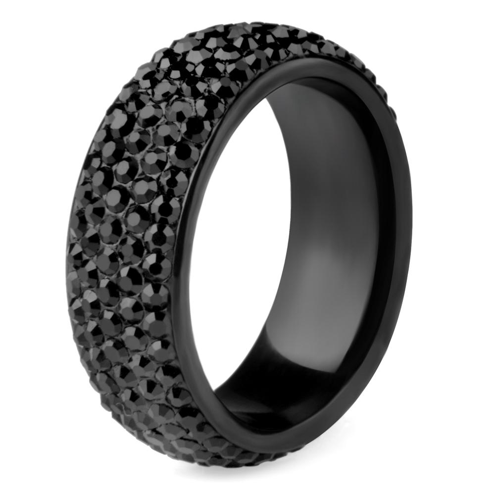 

Stylish Diamond Ring for Men and Women Elegant Five Row Couple Band Unique Finger Ring 6 чёрный