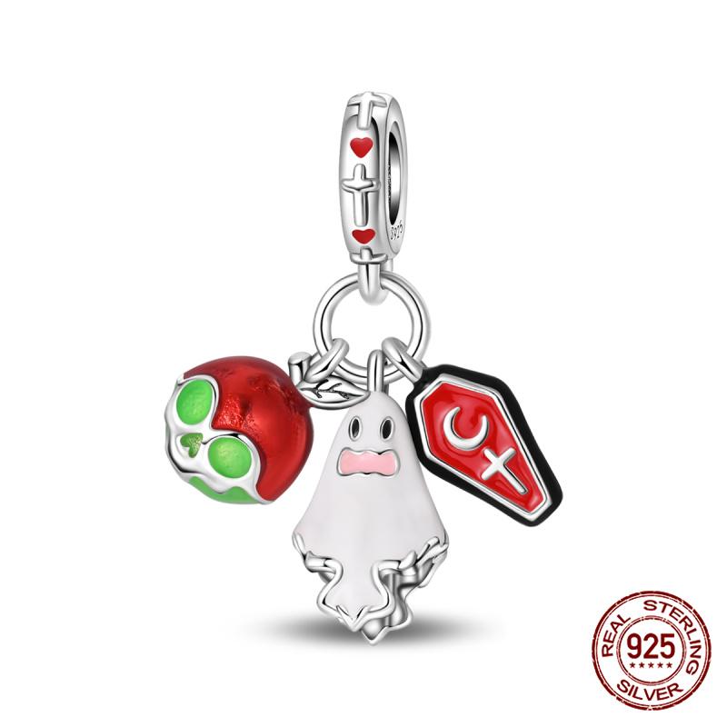 New In Original Charms Copper Glow In Skull And Pumpkin Charms Beads Fit 3Mm Original Bracelet For Women Diy Jewelry Gifts