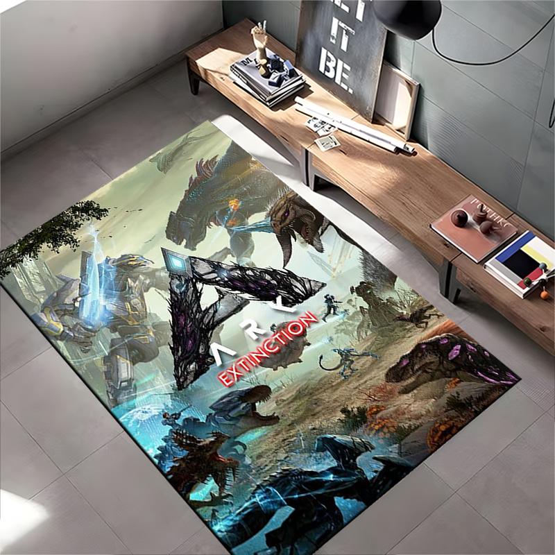 ARK Extinction Sci-fi Dinosaur Battle Design Non-slip Rug Suitable for Living Room and Bedroom Sofas
