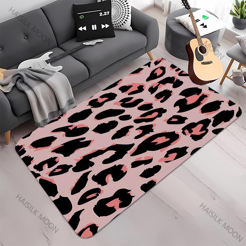 Neue Regale!Bunter Teppich mit Leopardenmuster, Wohnzimmer Schlafzimmer Bürobereich Kinderzimmer Teppiche, Rutschfeste Maschinenwaschbare Matte