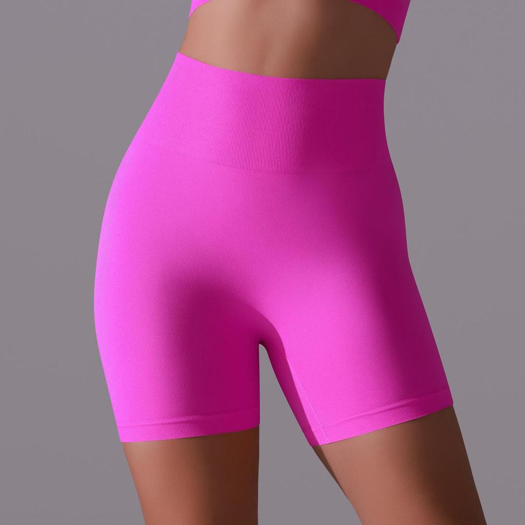 Dámské bezešvé sportovní šortky s vysokým pasem tělocvičné šortky Peach Hip Fitness šortky na jógu Legíny
