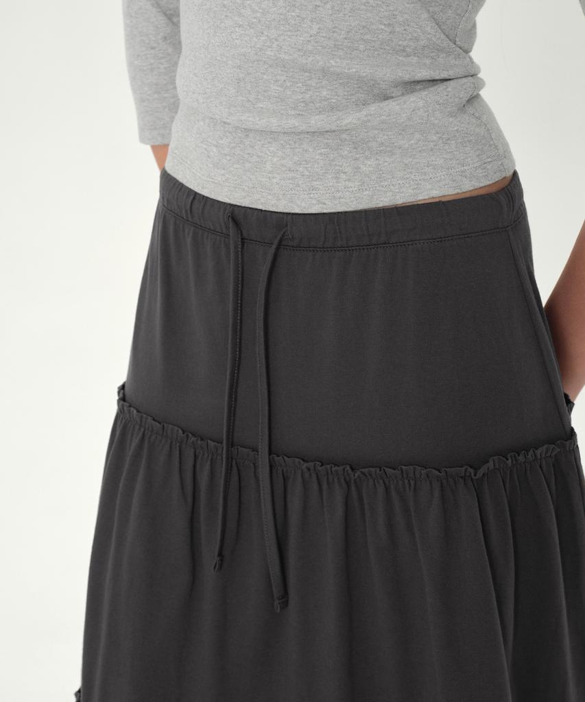 Musinsa Standard Woman Women'S Jersey Tiered Long Skirt [Grey]