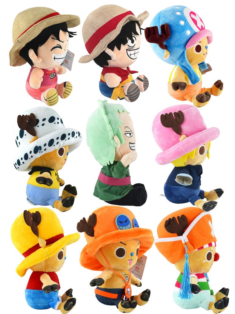 Japanese Anime 25cm One Piece Original Plush Toys CartoonFigure Luffy Chopper Ace Roronoa Zoro Cute Stuffed Doll Kids Xmas Gifts