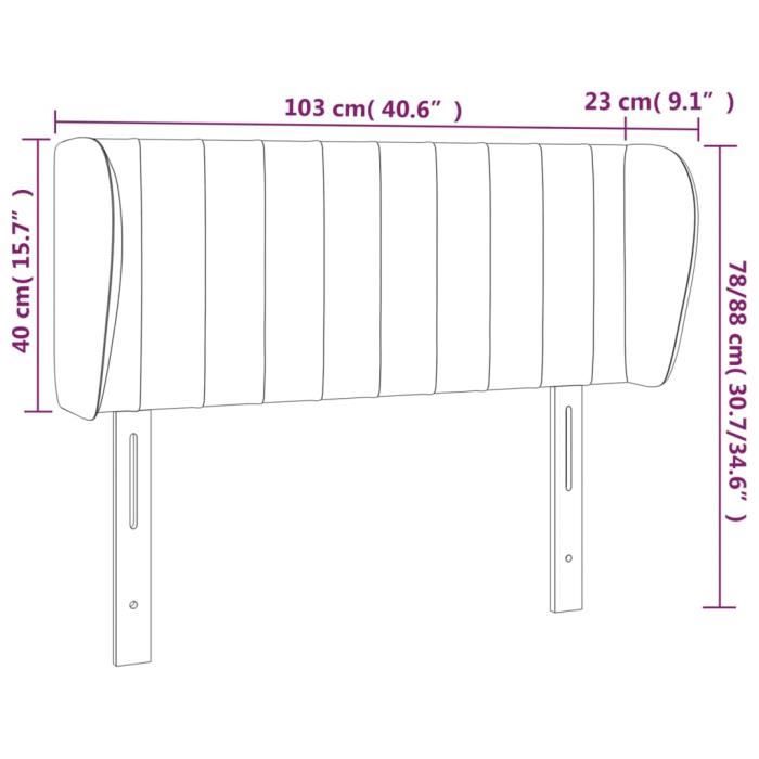 VidaXL Tête de lit avec oreilles Vert foncé 103x23x78-88 cm Velours3117427