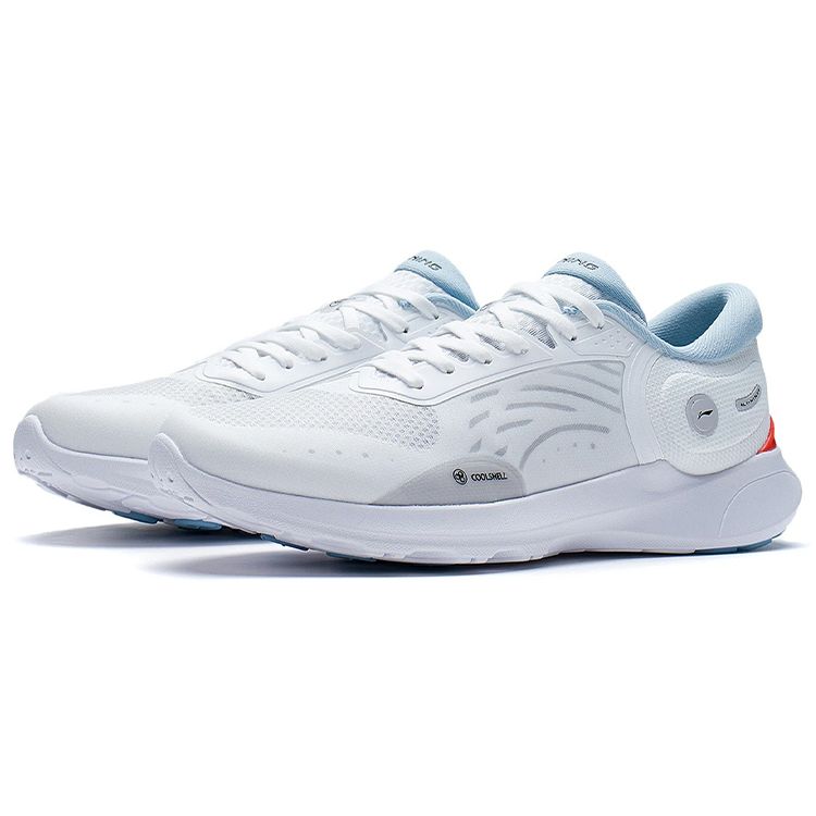 Li-Ning Lightweight Ls Fabric Balance Shock Absorption Low-Top Sports Casual Shoes Men sneaker White AGLS087-1