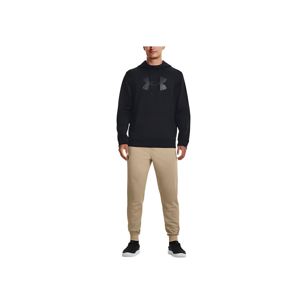 Under Armour Armor Fleece® Logo Print Drawstring Mid-Rise Cuffed Knit Joggers Men Joggers Khaki 1373362-299