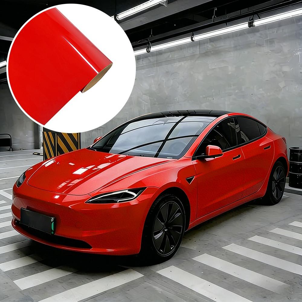 

Car Wrap Film High Glossy PET Vinyl Waterproof Sticker Body Decor Self-Adhesive Decal Auto Accessories For Tesla Model 3 Y X S 1Mx1.52M