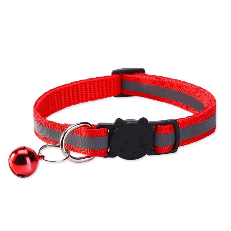 Cat Collar with Bell Cats Necklace Kitten Collar Breakaway  Collar Anti-strangling Armrests for Cat Necklace Pet Strap MBO02