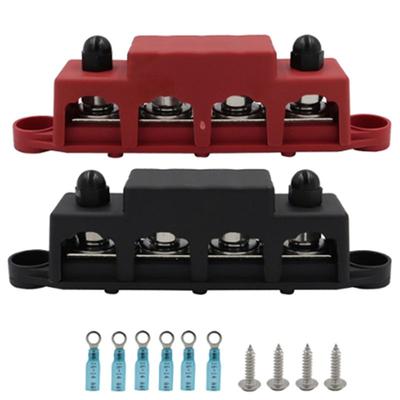M8 Busbar Box Board 250A 4 Terminals Current Busbar Cable Box Power Box Spare Parts Parts Suitable For RV Yacht Car