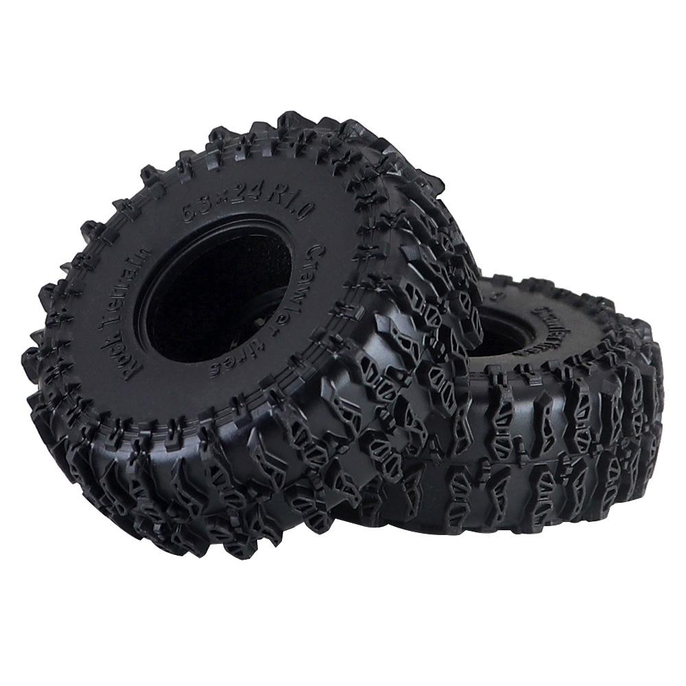 1.0inch Tires 63x24mm 1/24 Rc Crawler Truck Car Parts For Axial Scx24 Axi00001 Axi00002 Gladiator 1/18 Traxxas Trx4m Fms Fcx24